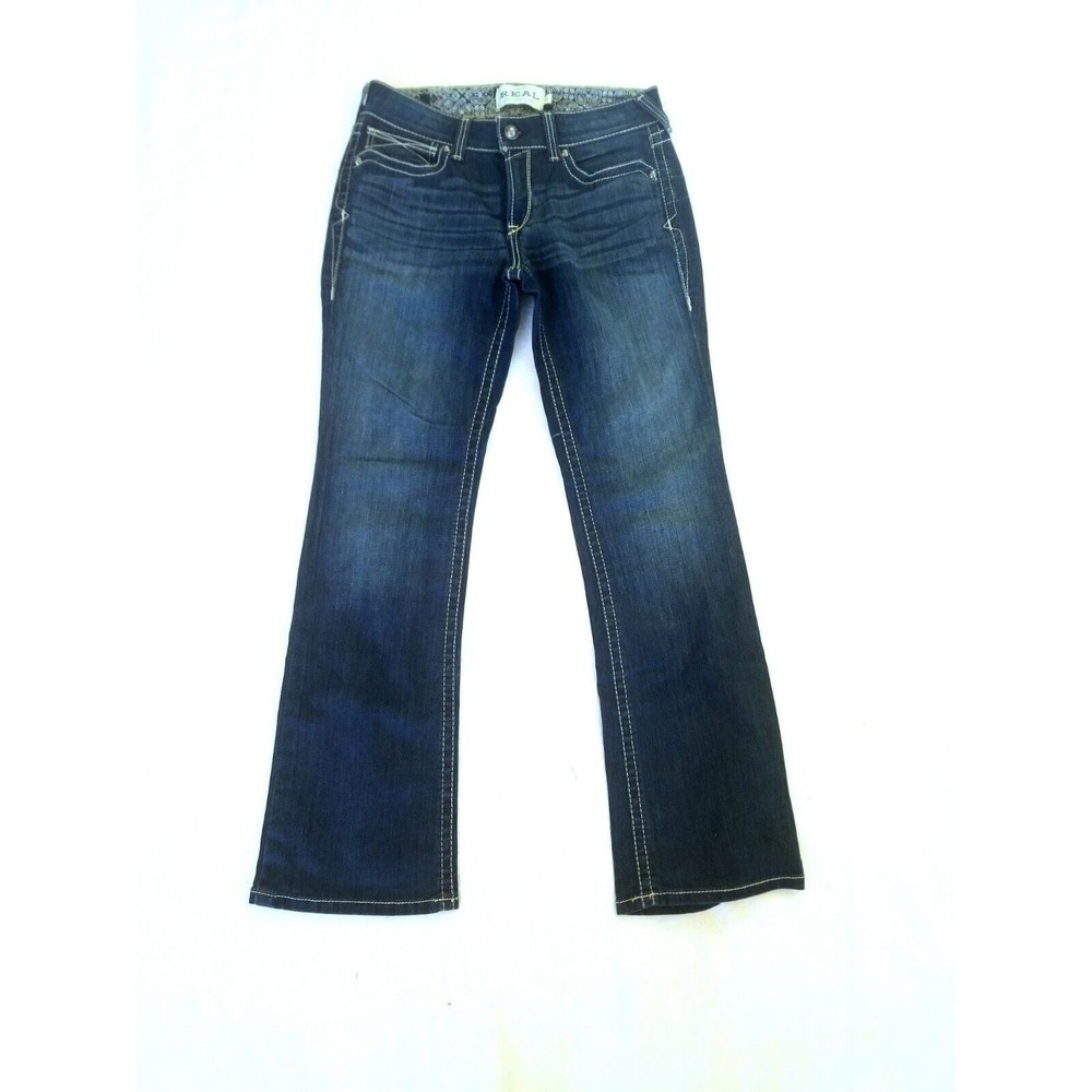 Ariat Real Denim Women's 30 Embroidered Bootcut Dark Wash Denim Blue Jeans